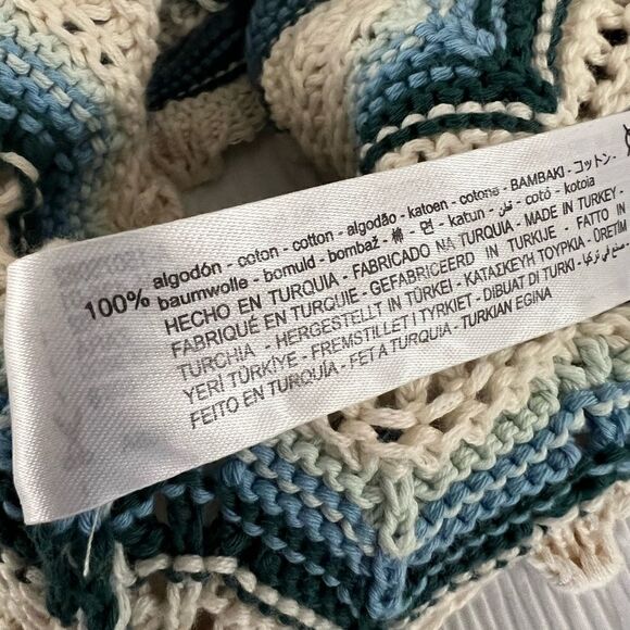 Zara Blue Wave Crochet Knit Top size M - Picture 5 of 7